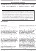 Cover page: Social Media in the Emergency Medicine Residency Curriculum: Social Media Responses to the Residents' Perspective Article