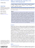 Cover page: Rates of asymptomatic respiratory virus infection across age groups.