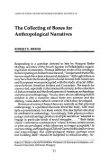 Cover page: The Collecting of Bones for Anthropological Narratives