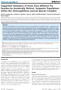 Cover page: Sequential Utilization of Hosts from Different Fly Families by Genetically Distinct, Sympatric Populations within the Entomophthora muscae Species Complex