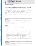 Cover page: Sleep Quality Is Related to Worsening Knee Pain in Those with Widespread Pain: The Multicenter Osteoarthritis Study