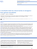 Cover page: A stochastic basis for neural inertia in emergence from general anaesthesia