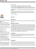 Cover page: Correlates of perceived stress among community-dwelling older African Americans.