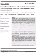 Cover page: Concomitant medication use and clinical outcome of repetitive Transcranial Magnetic Stimulation (rTMS) treatment of Major Depressive Disorder