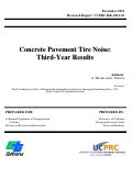 Cover page: Concrete Pavement Tire Noise: Third-Year Results