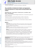 Cover page: The joint effect of ambient air pollution and agricultural pesticide exposures on lung function among children with asthma