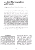 Cover page: Medical Marijuana Laws and Suicide