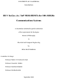 Cover page: III-V In_{x}Ga_1{-x}As / InP MOS-HEMTs for 100-340GHz Communications Systems