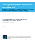 Cover page: Assessing the PACE of California residential solar deployment: Impacts of Property Assessed Clean Energy programs on residential solar photovoltaic deployment in California, 2010-2015