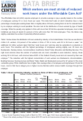 Cover page: Which workers are most at risk of reduced work hours under the Affordable Care Act?