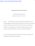 Cover page of Language processing experiments in the field