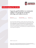 Cover page of Capacity and flexibility in community college CTE programs: program offerings and student success
