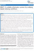 Cover page: MBAT: A scalable informatics system for unifying digital atlasing workflows