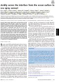 Cover page: Acidity across the interface from the ocean surface to sea spray aerosol