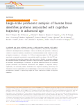 Cover page: Large-scale proteomic analysis of human brain identifies proteins associated with cognitive trajectory in advanced age.