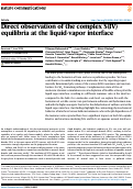 Cover page: Direct observation of the complex S(IV) equilibria at the liquid-vapor interface.