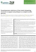 Cover page: Toward genomic selection in Pinus taeda: Integrating resources to support array design in a complex conifer genome