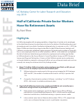 Cover page: Half of California Private Sector Workers Have No Retirement Assets