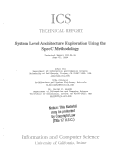 Cover page: System level architecture exploration using the SpecC methodology