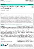 Cover page: Sample size calculations for indirect standardization.