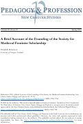Cover page: A Brief Account of the Founding of the Society for Medieval Feminist Scholarship