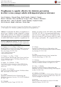 Cover page: Pioglitazone is equally effective for diabetes prevention in older versus younger adults with impaired glucose tolerance