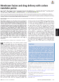 Cover page: Membrane fusion and drug delivery with carbon nanotube porins