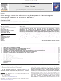 Cover page: Solar energy conversion efficiencies in photosynthesis: Minimizing the chlorophyll antennae to maximize efficiency