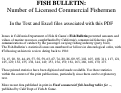 Cover page of Fish Bulletin. Number of Licensed Commercial Fishermen
