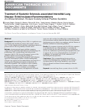 Cover page: Treatment of Systemic Sclerosis-associated Interstitial Lung Disease: Evidence-based Recommendations. An Official American Thoracic Society Clinical Practice Guideline.