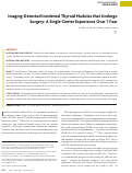 Cover page: Imaging-Detected Incidental Thyroid Nodules that Undergo Surgery: A Single-Center Experience Over 1 Year