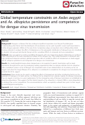 Cover page: Global temperature constraints on Aedes aegypti and Ae. albopictus persistence and competence for dengue virus transmission