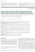 Cover page: A phase I trial of panobinostat and epirubicin in solid tumors with a dose expansion in patients with sarcoma.