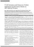 Cover page: T Cell Activation and Senescence Predict Subclinical Carotid Artery Disease in HIV-Infected Women