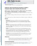 Cover page: Predictors of bronchopulmonary dysplasia or death in premature infants with a patent ductus arteriosus