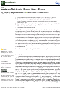 Cover page: Vegetarian Nutrition in Chronic Kidney Disease.