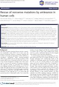 Cover page: Rescue of nonsense mutations by amlexanox in human cells