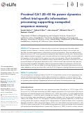 Cover page: Proximal CA1 20–40 Hz power dynamics reflect trial-specific information processing supporting nonspatial sequence memory