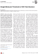Cover page: Single-Molecule Threshold of HIV Fate Decision