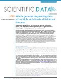 Cover page: Whole genome sequencing data of multiple individuals of Pakistani descent