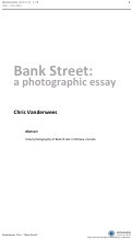 Cover page: Bank Street: A Photographic Essay