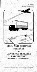 Cover page: Mailing and Shipping Services at Lawrence Berkeley Laboratory (October 1991) (LBL)