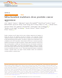 Cover page: Mitochondrial mutations drive prostate cancer aggression