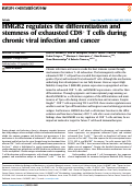 Cover page: HMGB2 regulates the differentiation and stemness of exhausted CD8+ T cells during chronic viral infection and cancer