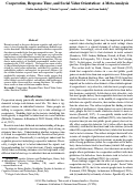 Cover page: Cooperation, Response Time, and Social Value Orientation: A Meta-Analysis