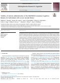 Cover page: Validity of remote administration of the MATRICS Consensus Cognitive Battery for individuals with severe mental illness.