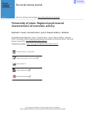 Cover page: Personality of place: Regional psychosocial characteristics of economic activity