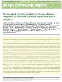 Cover page: Decreased myelin proteins in brain donors exposed to football-related repetitive head impacts