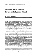 Cover page: American Indian Studies: Toward an Indigenous Model