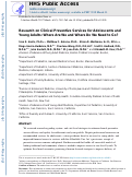 Cover page: Research on Clinical Preventive Services for Adolescents and Young Adults: Where Are We and Where Do We Need to Go?